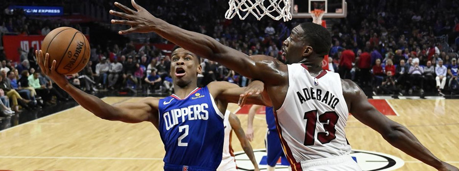 The NBA features a potential Finals preview as the Miami Heat face off against the Los Angeles Clippers.